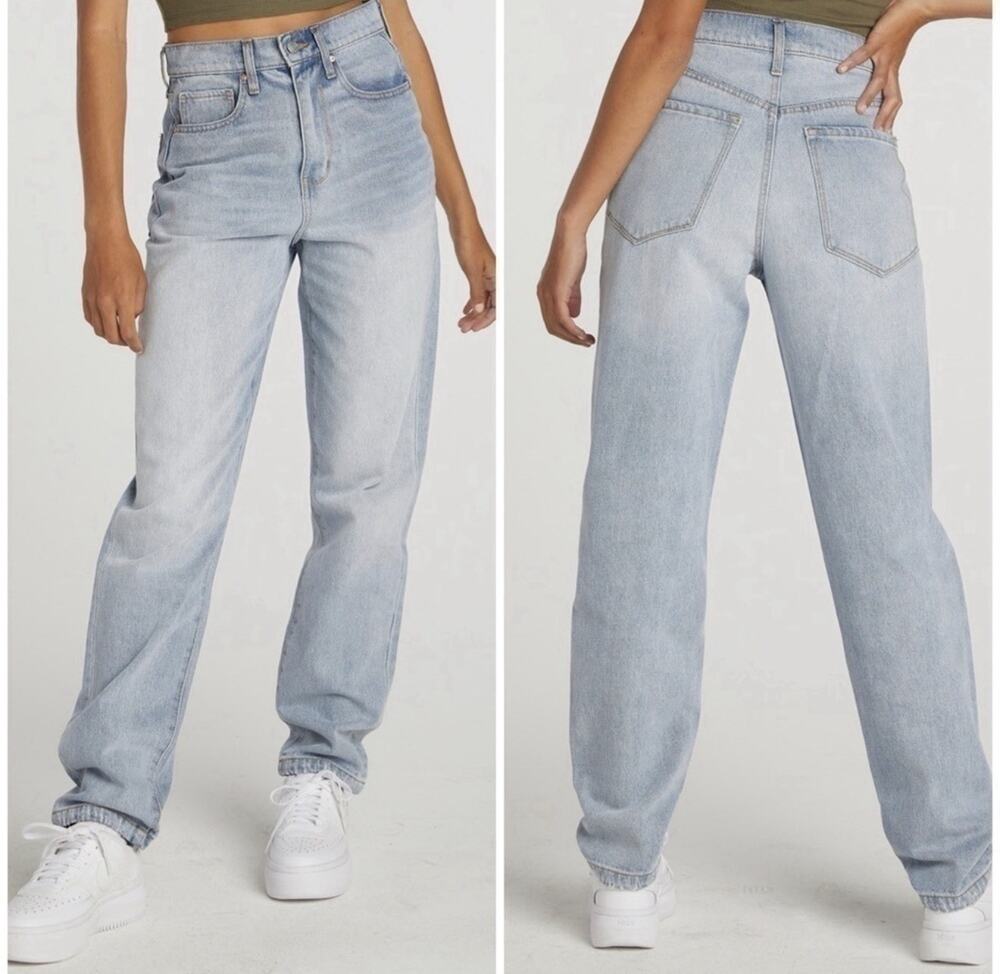 RSQ 90s Jeans Women’s Sz 25 High Rise Straight Leg Light Wash Mom Rigid Denim